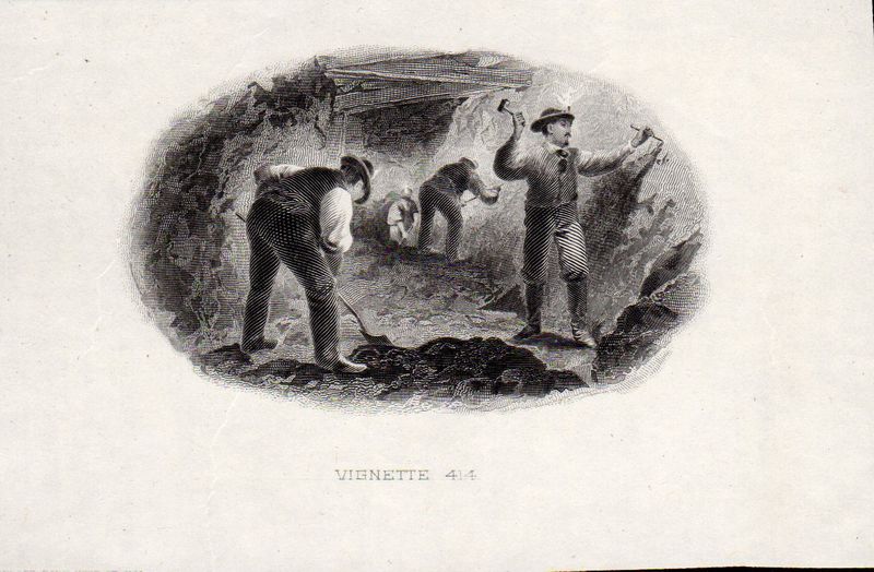 Miners Vignette Banknote Engraving